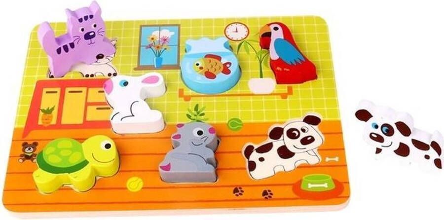Tooky Toy Vormenpuzzel Huisdier Junior Hout 7 Stukjes