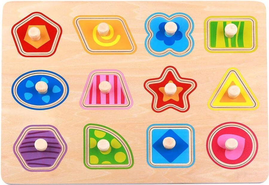 Tooky Toy Vormenpuzzel Junior 30 X 22 5 Cm Hout 12 Stukjes