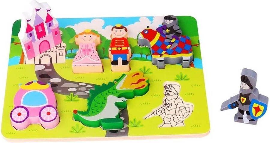 Tooky Toy Vormenpuzzel Prinses Junior Hout 7 Stukjes