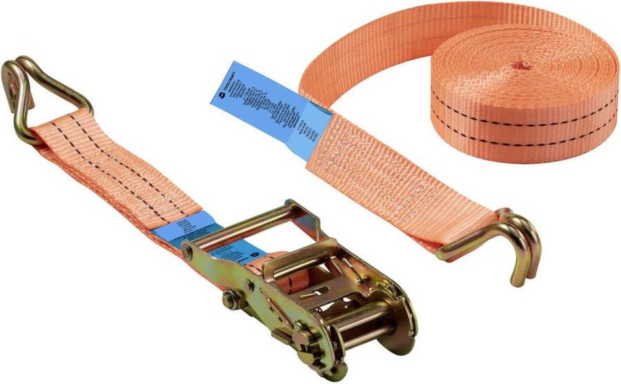 TOOLCRAFT 2273672 Spanband (tweedelig) Trekkracht (lc) vastbinden (enkel direct)=1000 daN (l x b) 6000 mm x 38 mm Ratel