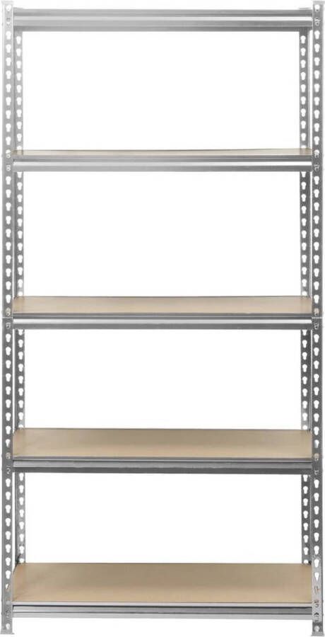 TOOLCRAFT TO-8660250 Stellingkast (extra stevig) 350 kg (b x h x d) 900 x 1826 x 450 mm Metaal MDF Verzinkt Zilver Ho