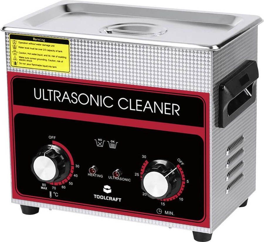 TOOLCRAFT USC-320 Ultrasoonreiniger Sieraden Kantoorartikelen Werkplaats 280 W 3.2 l Met verwarming Met reinigingsko
