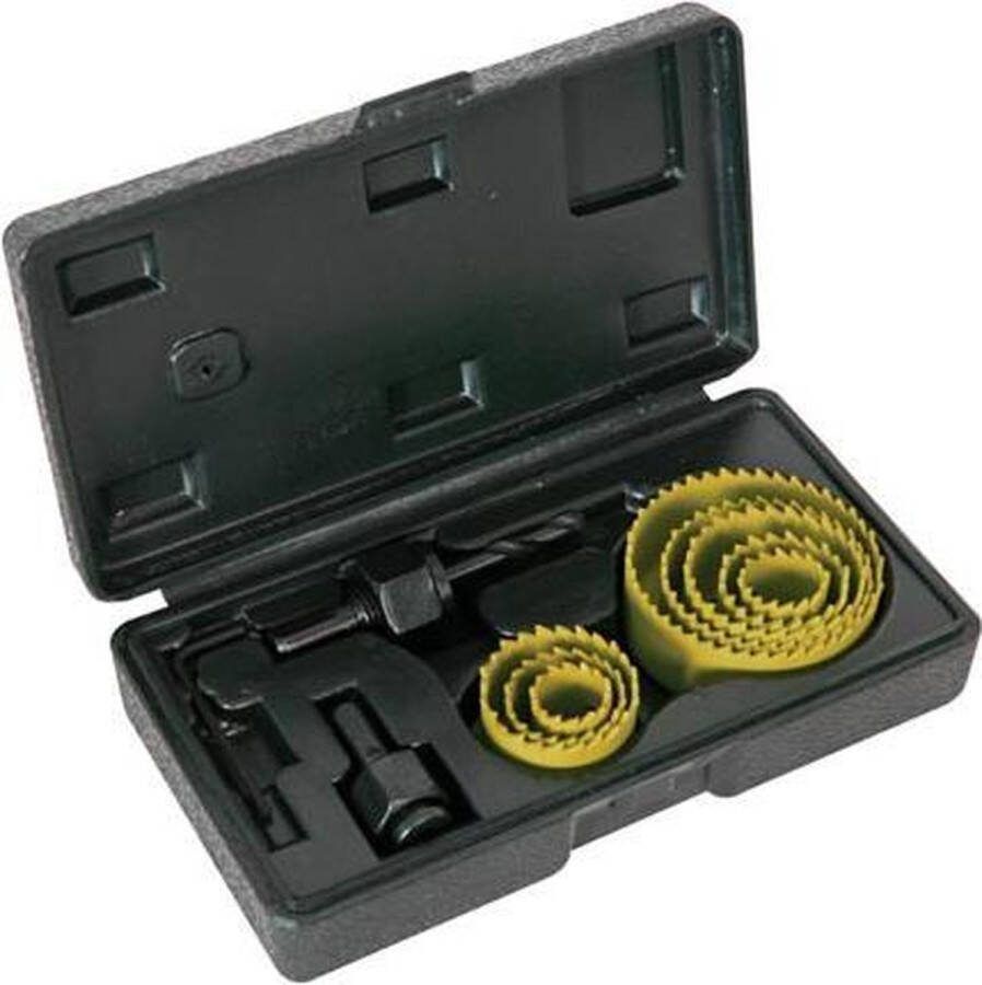 Toolland a land of possibilities Toolland 11-delige gatenzaagset voor hout 25 mm diepte geel-zwart inclusief 8 maten en accessoires