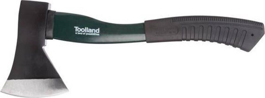 Toolland kleine Bijl met softgrip handgreep 30cm 600 g zwart groen