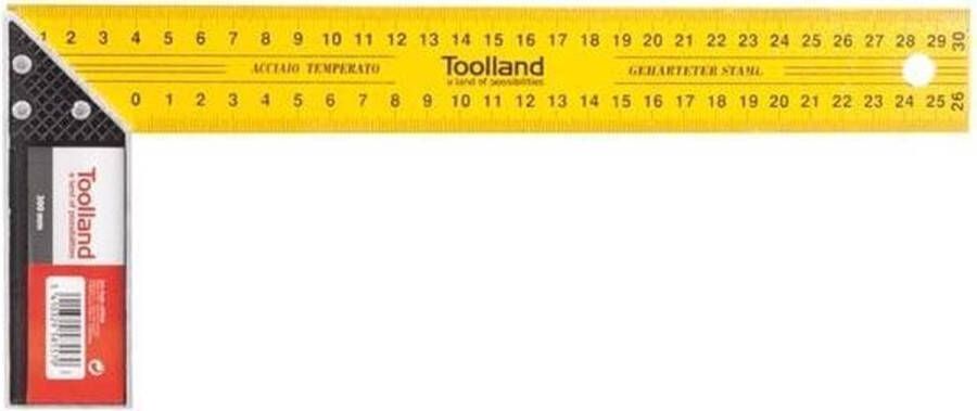 Toolland Winkelhaak duurzaam gehard staal aluminium handgreep lichtgewicht ontwerp 300 mm