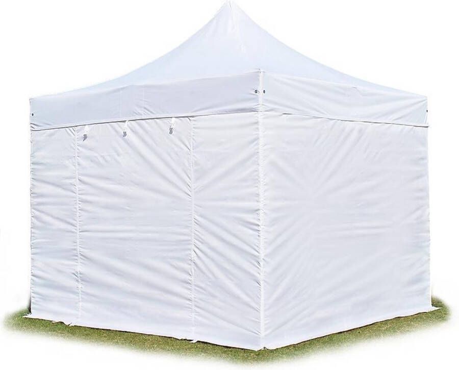 TOOLPORT 3x3 m Easy Up partytent Vouwpaviljoen met zijwanden PROFESSIONAL alu 40mm wit