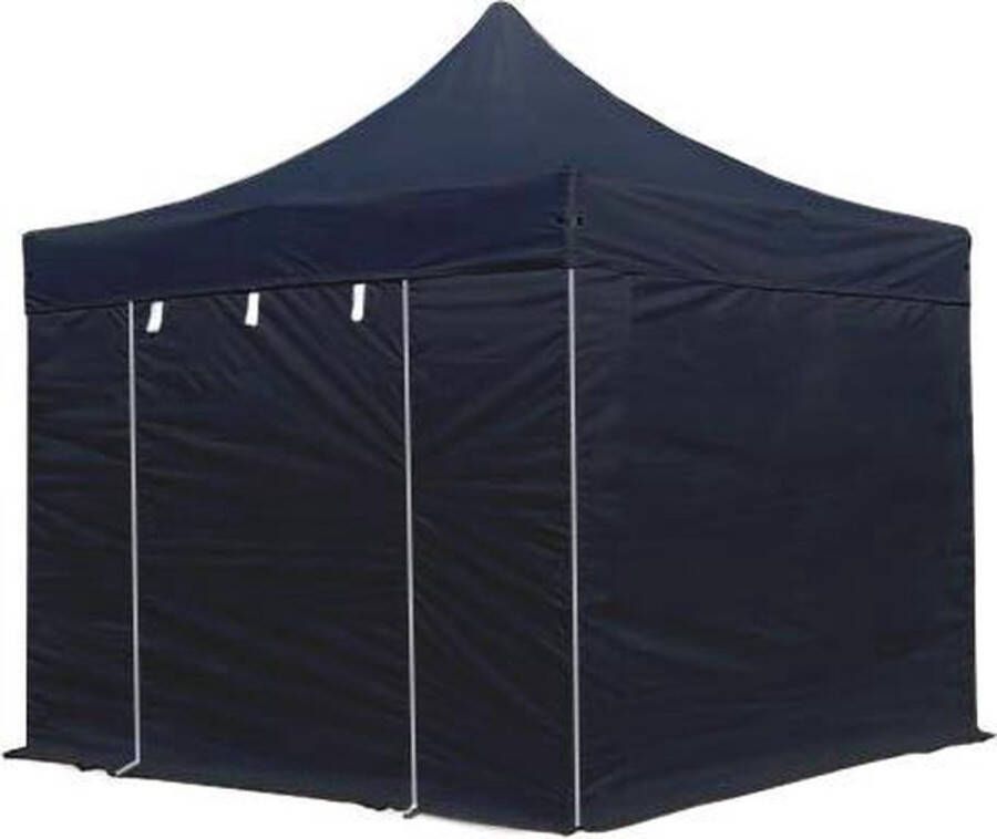 TOOLPORT 3x3 m Easy Up partytent Vouwpaviljoen met zijwanden PROFESSIONAL alu 40mm zwart