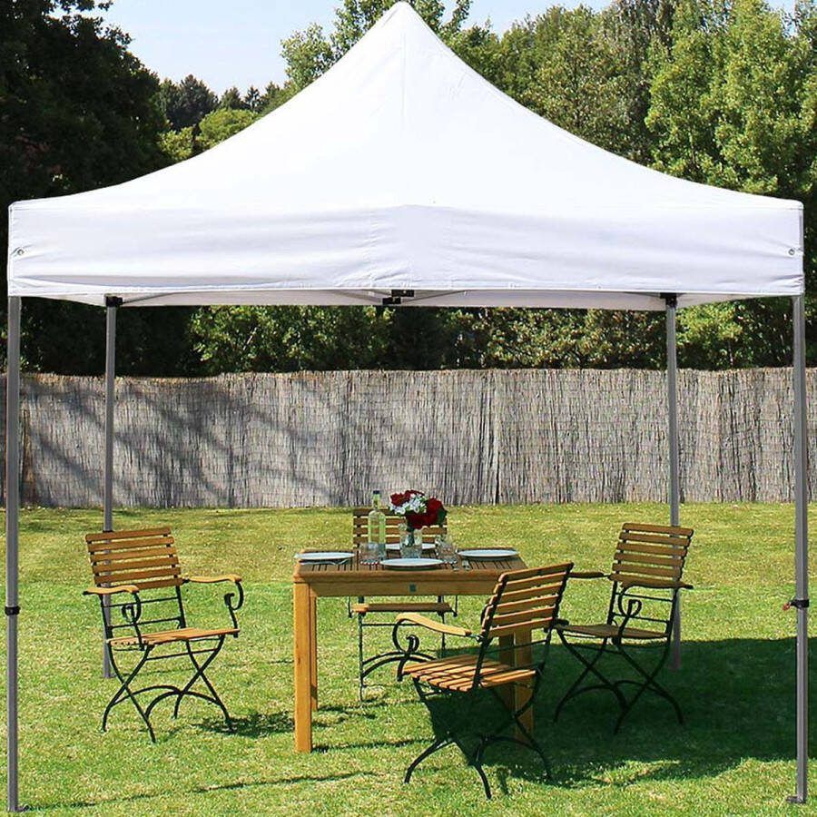 TOOLPORT 3x3 m Easy Up partytent Vouwpaviljoen PREMIUM staal 40mm wit