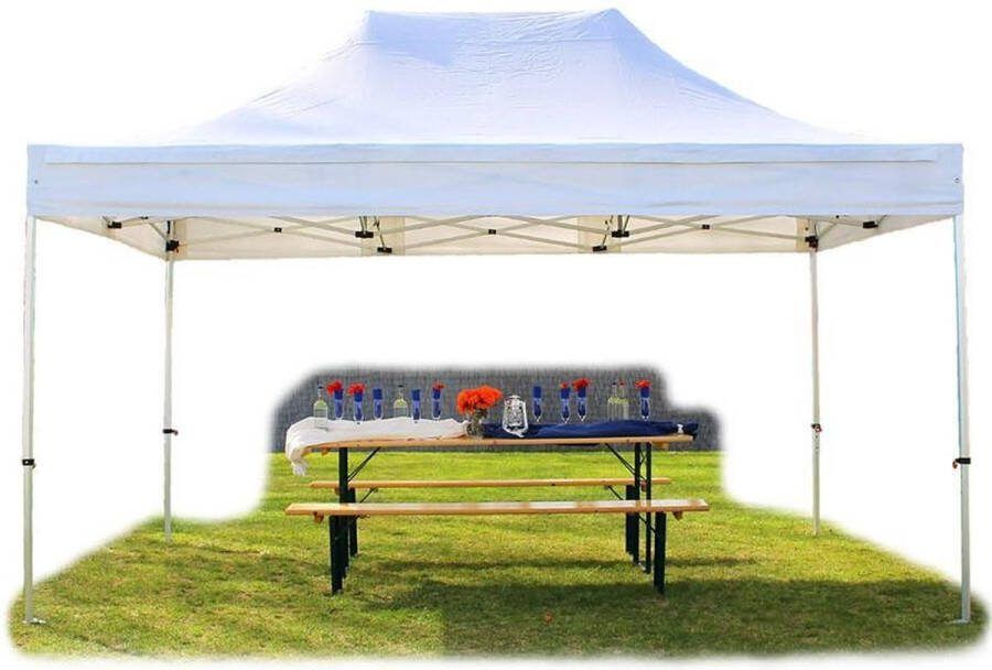 TOOLPORT 3x4 5 m Easy Up partytent Vouwpaviljoen PROFESSIONAL alu 40mm wit