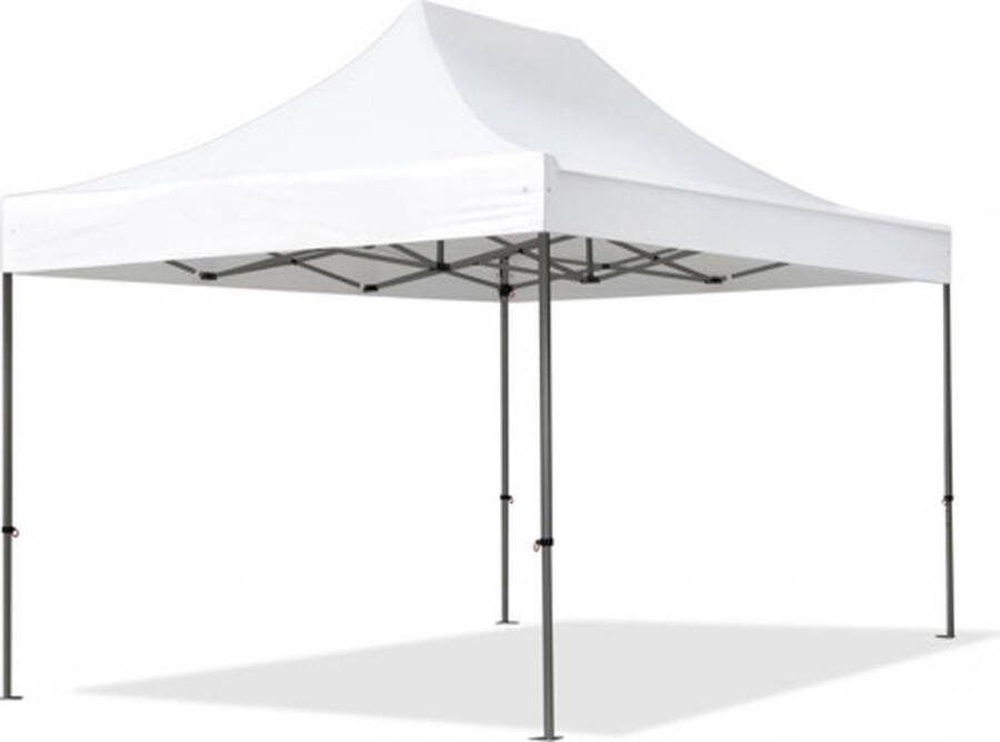 TOOLPORT 3x4 5 m Easy Up partytent Vouwpaviljoen PVC brandvertragend PREMIUM staal 40mm wit