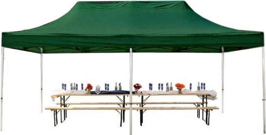 TOOLPORT 3x6 m Easy Up partytent Vouwpaviljoen PROFESSIONAL alu 40mm donkergroen