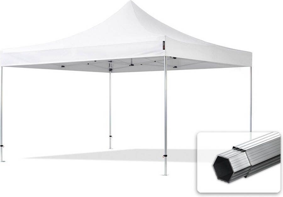 TOOLPORT 4x4 m Easy Up partytent Vouwpaviljoen PVC brandvertragend PROFESSIONAL alu 40mm wit