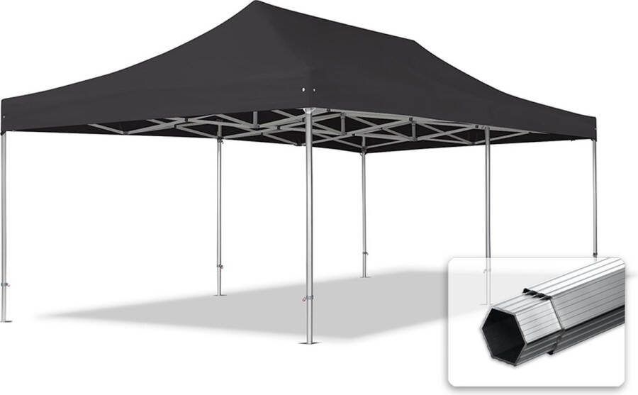 TOOLPORT 4x8 m Easy Up partytent Vouwpaviljoen PVC brandvertragend PROFESSIONAL alu 50 mm zwart