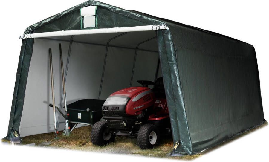 TOOLPORT Garagentent carport 3 x 6 2 m beschutting opslagtent met ca. 260 g m² zeil staal groen