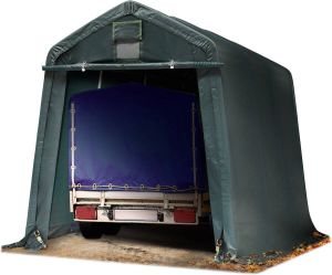 TOOLPORT Garagetent 2 4 x 3 6 m carport ca. 500 g m² PVC-zeil weidetent beschutting opslagtent garage groen