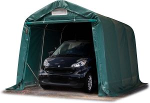 TOOLPORT Garagetent 2 4 x 3 6 m carport ca. 550 g m² PVC-zeil beschutting opslagtent weidetent donkergroen