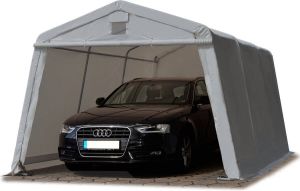 TOOLPORT Garagetent 3 x 4 8 m carport ca. 500 g m² PVC-zeil weidetent beschutting opslagtent garage grijs