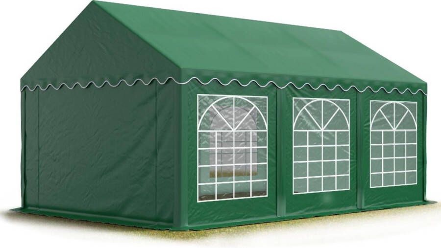 TOOLPORT Partytent feesttent 3x6 m tuinpaviljoen -tent ca. 500 g m² PVC zeil in donkergroen waterdicht