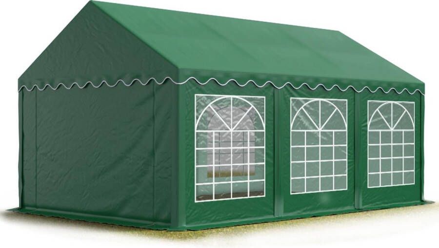 TOOLPORT Partytent feesttent 4x6 m tuinpaviljoen -tent ca. 500 g m² PVC zeil in donkergroen waterdicht