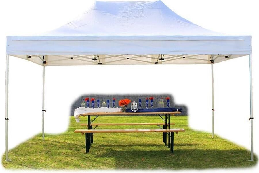 TOOLPORT 4x6 m Easy Up partytent Vouwpaviljoen PROFESSIONAL alu 50 mm wit