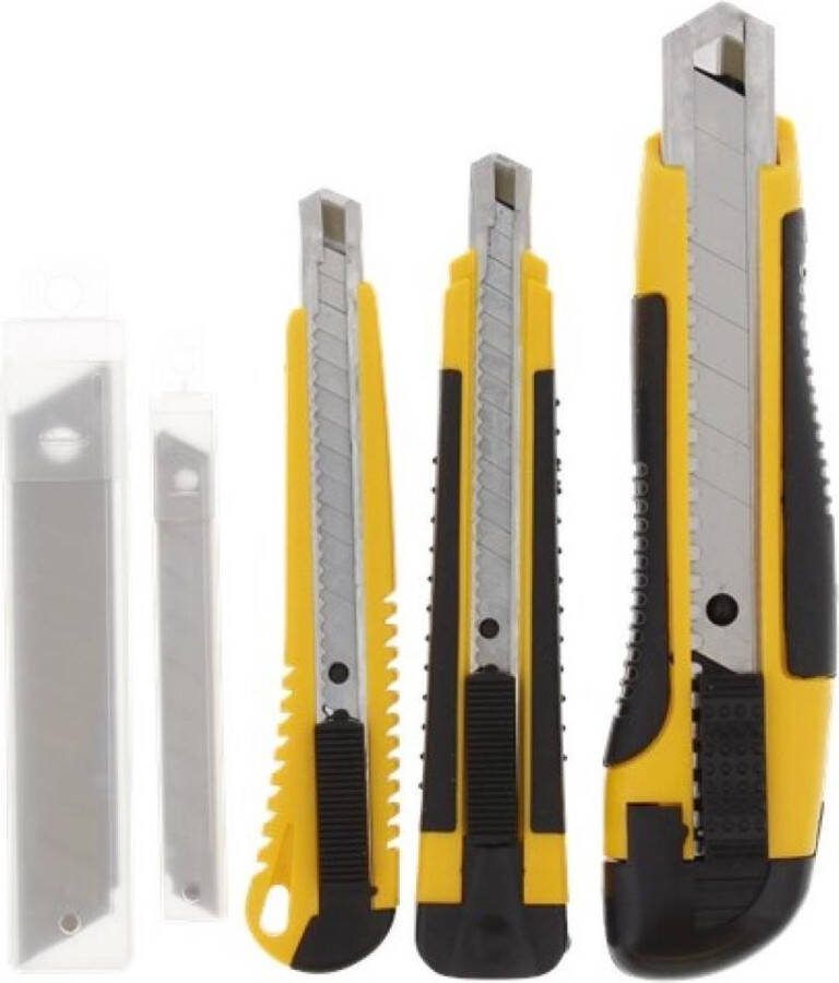 Tools Afbreekmessenset 26-delig Gereedschap Stanleymessen Extra grip Voorzien van veilige blokeerschuif Geschikt voor Materialen Messenset Gratis verzending
