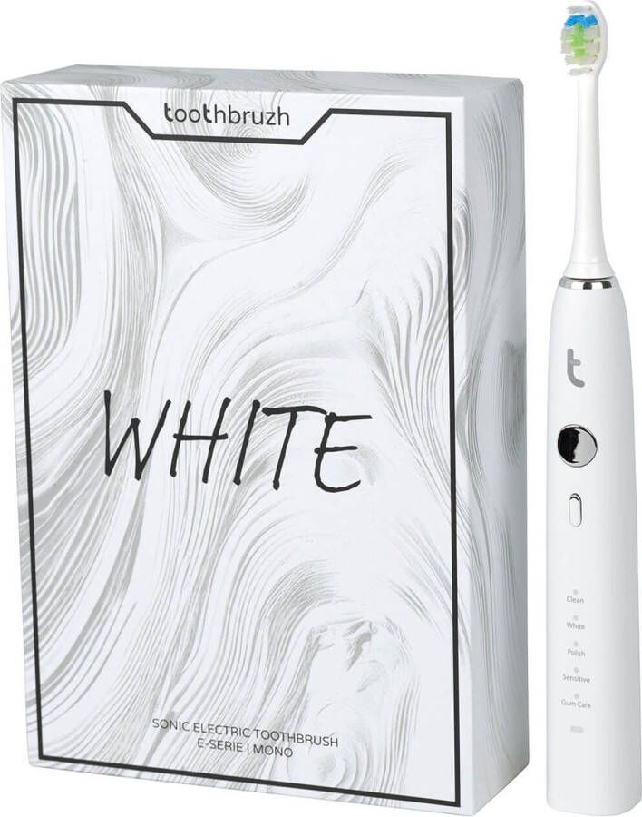 Toothbruzh E-Serie Mono White Sonische elektrische tandenborstel 90 dagen batterij incl Reisetui