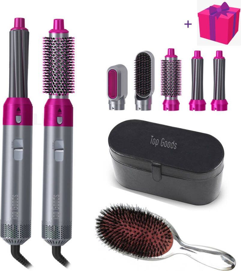 Top Goods Hairwrap Multistyler 5-in-1 Föhnborstel Krultang Incl. Opbergdoos & Luxe Haarborstel