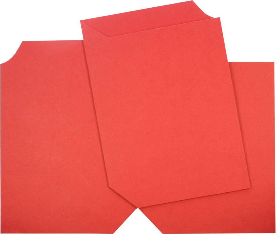Top-Hobby 40 Boek Kaarten met envelop Rood Maak zelf mooie Kaarten in de vorm van een boek Maak mooie Boek Kaarten met deze set. Voor elke gelegenheid geschikt. Formaat kaart: 10 5 x 14 8cm Materiaal: 240 grams karton Kleur kan afwijken van foto In versc