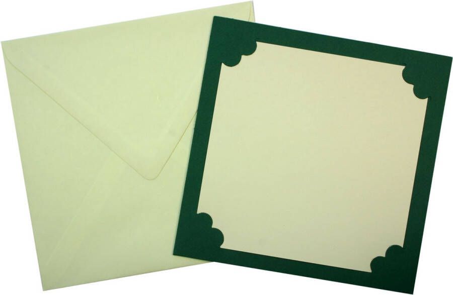 Top-Hobby Kartel Vierkante Insteekkaarten Vierkant 13 5 x 13 5cm Donker Groen 36 Kaarten en 36 enveloppen Maak wenskaarten voor elke gelegenheid