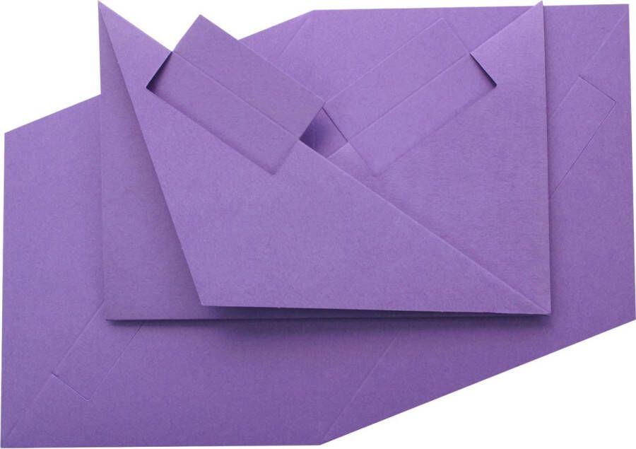 Top-Hobby Neerzet Kaarten Set Vierkantjes 40 Stuks en 40 Enveloppen Paars Maak wenskaarten voor elke gelegenheid