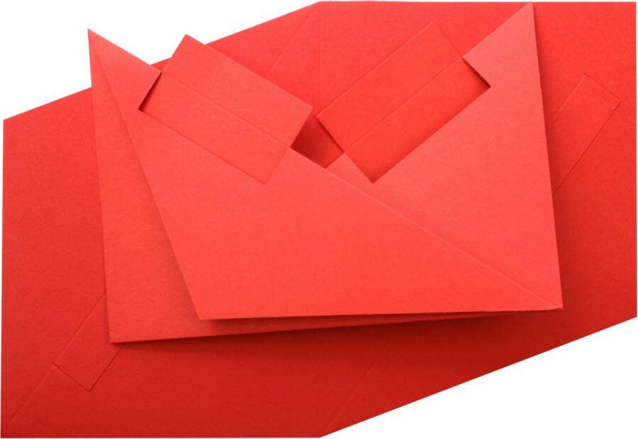 Top-Hobby Neerzet Kaarten Set Vierkantjes 40 Stuks en 40 Enveloppen Rood Maak wenskaarten voor elke gelegenheid