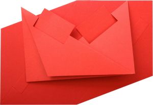Top-Hobby Neerzet Kaarten Set Vierkantjes 40 Stuks en 40 Enveloppen Rood -Maak wenskaarten voor elke gelegenheid