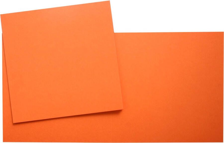 Top-Hobby Vierkante Kaarten Set 13 5 x 13 5 cm 40 Kaarten en 40 witte Enveloppen – Oranje Maak wenskaarten voor elke gelegenheid