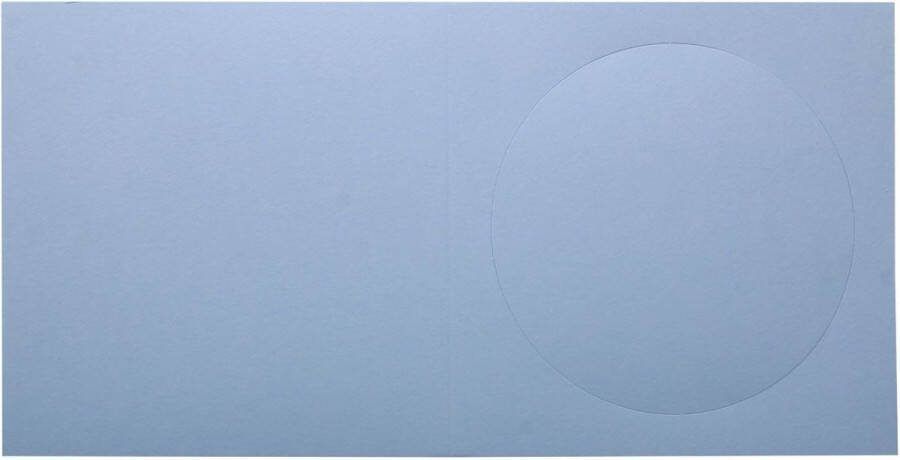 Top-Hobby Vierkante Kaarten Set met Ronde Passe Partout 13 5 x 27 cm 40 Kaarten en 40 witte Enveloppen – Lavendel Blauw Maak wenskaarten voor elke gelegenheid