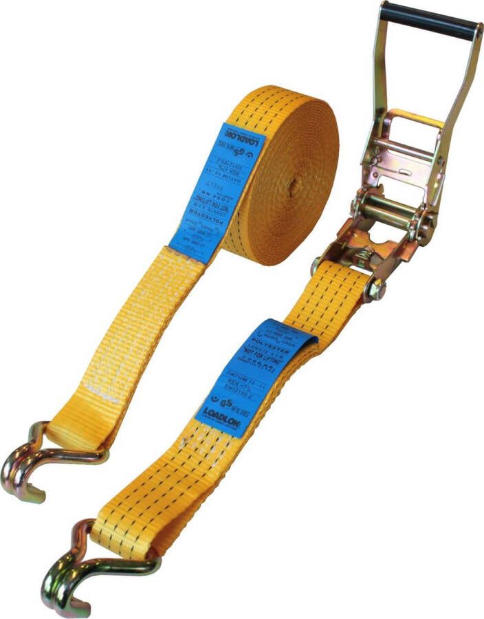 Top Protect Topprotect Spanband geel 50mm met ratelgesp en haken 7m