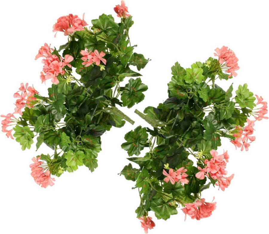 TopArt Kunstbloemen boeket Oostenrijkse Geranium lichtroze 40 cm 2x Kunstplanten met bloemen