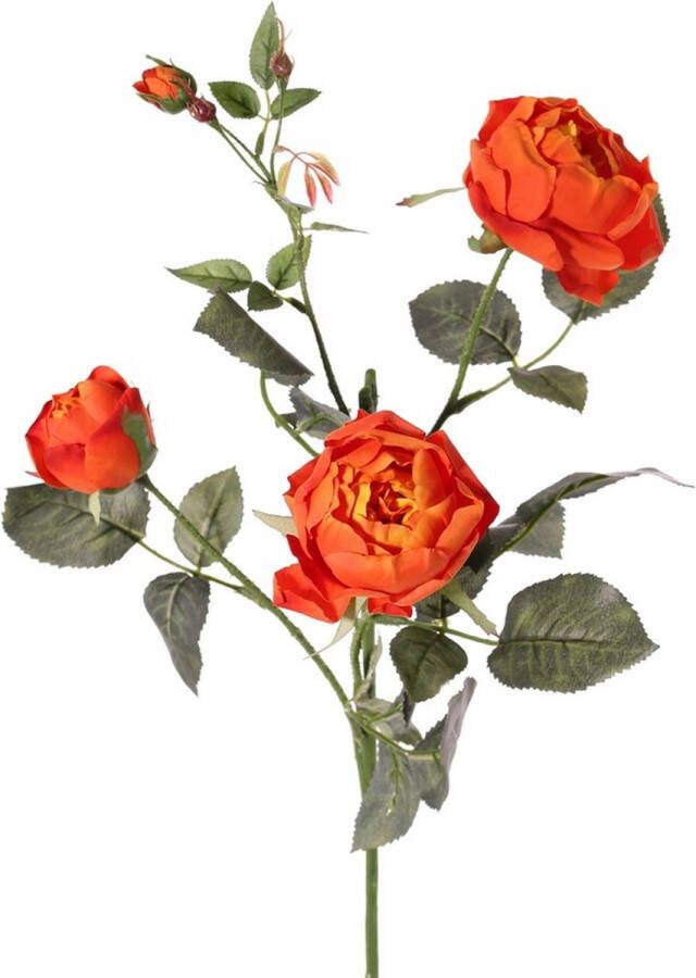 Top Art Kunstbloem roos Ariana oranje 73 cm kunststof steel decoratie bloemen Kunstbloemen