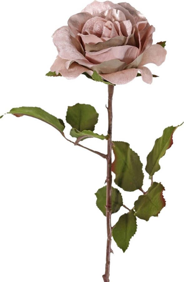 Top Art Kunstbloem roos Glamour oud roze satijn 61 cm kunststof steel decoratie bloemen Kunstbloemen