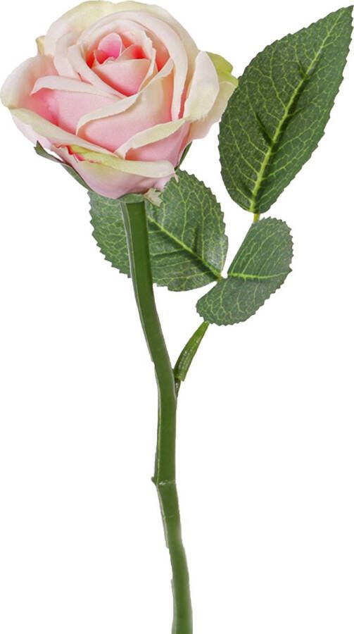 Top Art Kunstbloem roos Nina lichtroze 27 cm kunststof steel decoratie bloemen Kunstbloemen