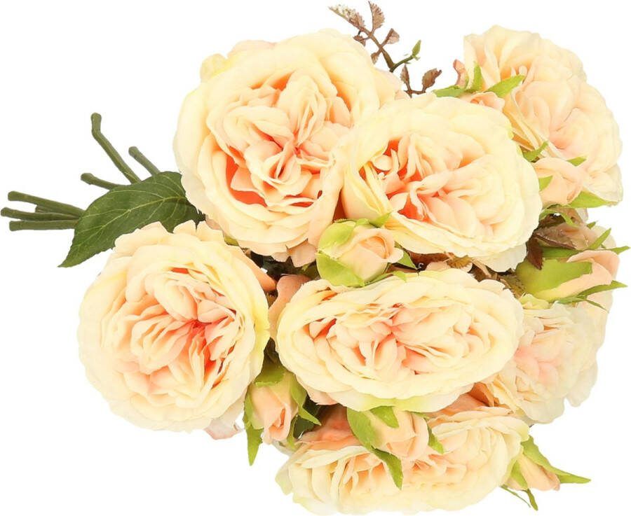 TopArt Top Art Kunstbloemen boeket roos Little Joy 8x roze 38 cm kunststof steel decoratie bloemen