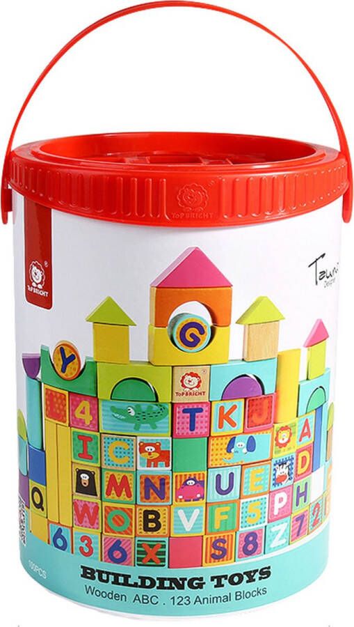 TopBright houten blokken letters en cijfers 123dlg