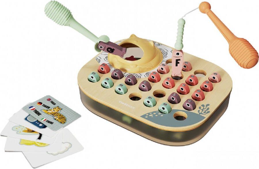 TopBright Visspel met Alfabet Hengelspel Visjes Vangen Spel Montessori Speelgoed Educatief Houten Speelgoed Letters Leren Kinderspeelgoed 2 3 4 jaar