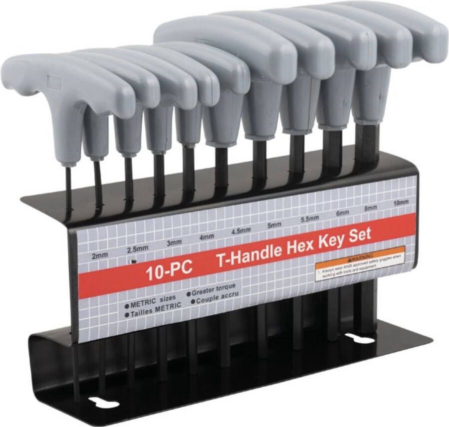 Topgear T-Handvat Inbussleutel Set 10 delig 2 10 mm