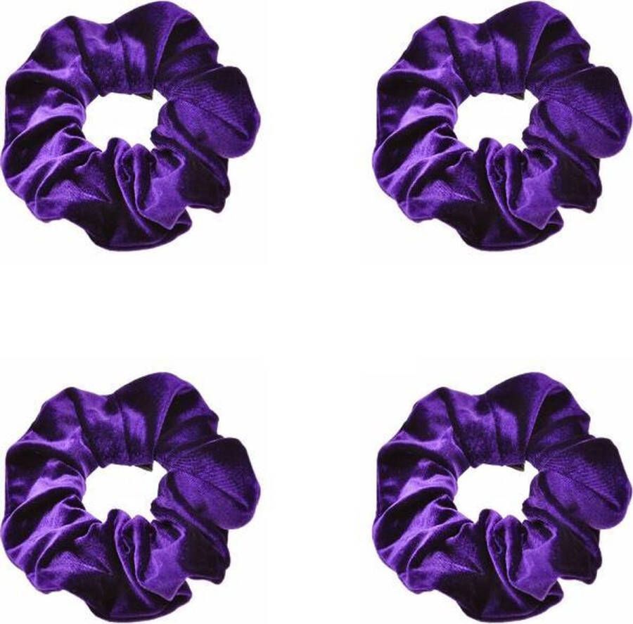 TopHeadz Scrunchies – Velvet Scrunchies – 4x paars – Paars – 4 stuks – Musthave Haaraccessore – Scrunche Pack – Luxe kwaliteit – Haarelastiek – Elastiekje – Elastiek – Haarwokkel – Haarverzorging – Haarelastiekjes – Haarwikkel