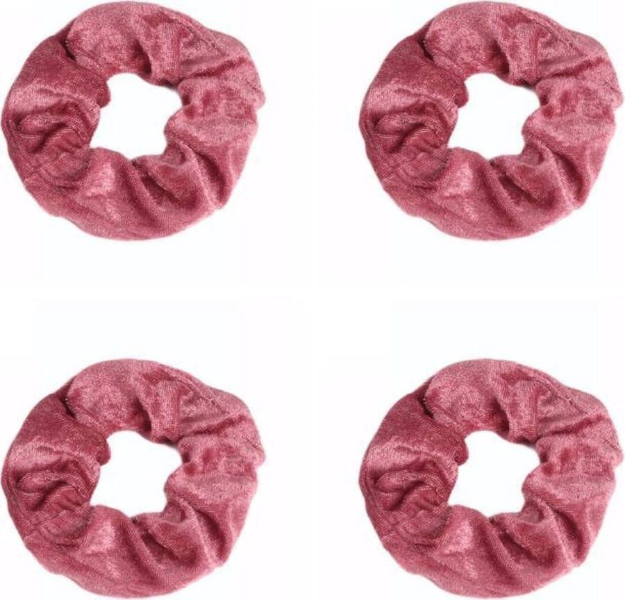 TopHeadz Scrunchies – Velvet Scrunchies – 4x Roze – Roze – 4 stuks – Musthave Haaraccessore – Scrunche Pack – Luxe kwaliteit – Haarelastiek – Elastiekje – Elastiek – Haarwokkel – Haarverzorging – Haarelastiekjes – Haarwikkel