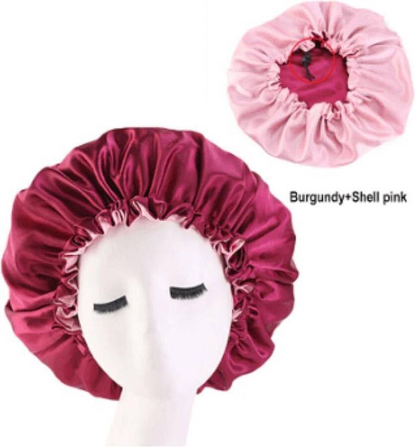 TopHeadz Slaapmuts – Hair Bonnet – Rood Bordeaux Haar bonnet van Satijn – Satin bonnet – Satijnen slaapmuts – Nachtmuts voor krullen – Slaapmuts voor krullen – Haarverzorging