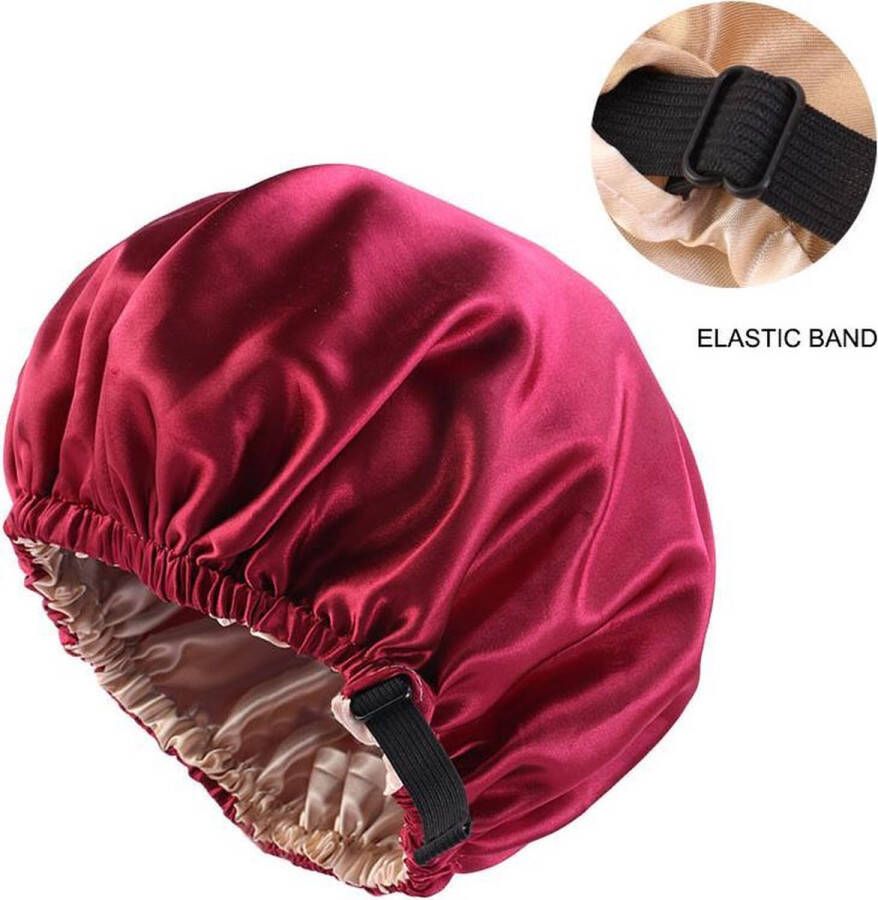 TopHeadz Slaapmuts – Slaapmuts satijn – Slaap Bonnet – Rood – Hoofddeksel – Hair bonnet – Haarverzorging – Satijnen slaapmuts – Bonnet