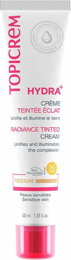 TOPICREM Face Care Dagcrème Hydra+ Radiance Tinted Cream Medium 40ml