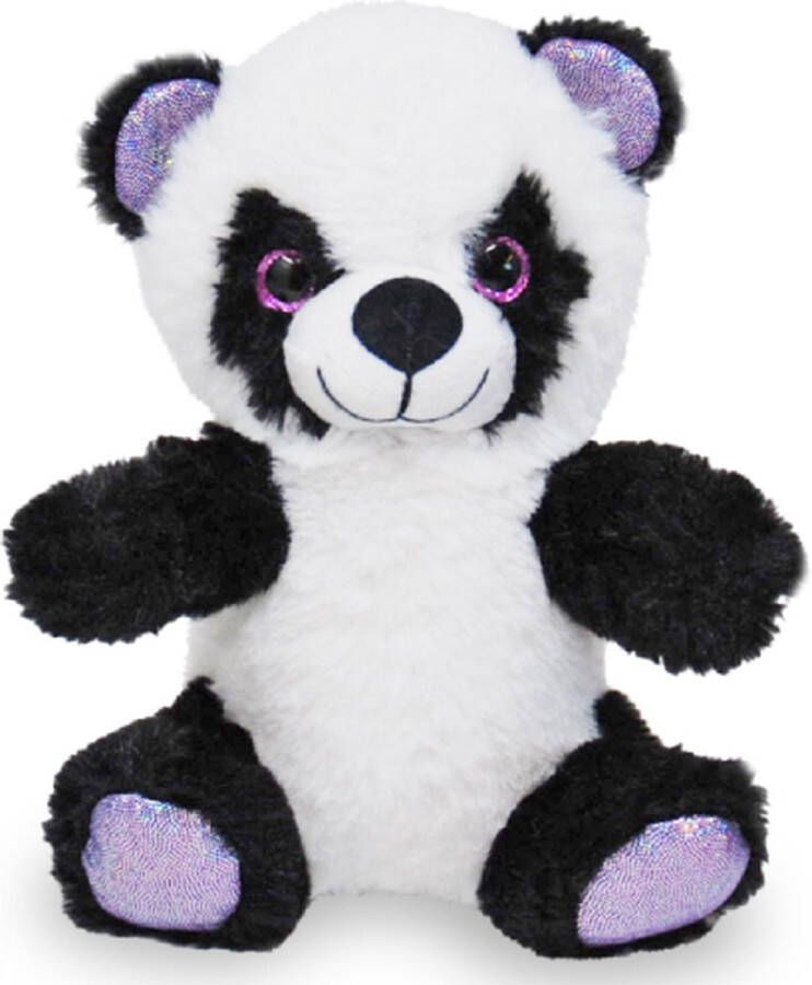 Panda met Glitters (Paars) Pluche Knuffel 18 cm [Panda Plush Toy Speelgoed knuffeldier knuffelbeest voor kinderen jongens meisjes]