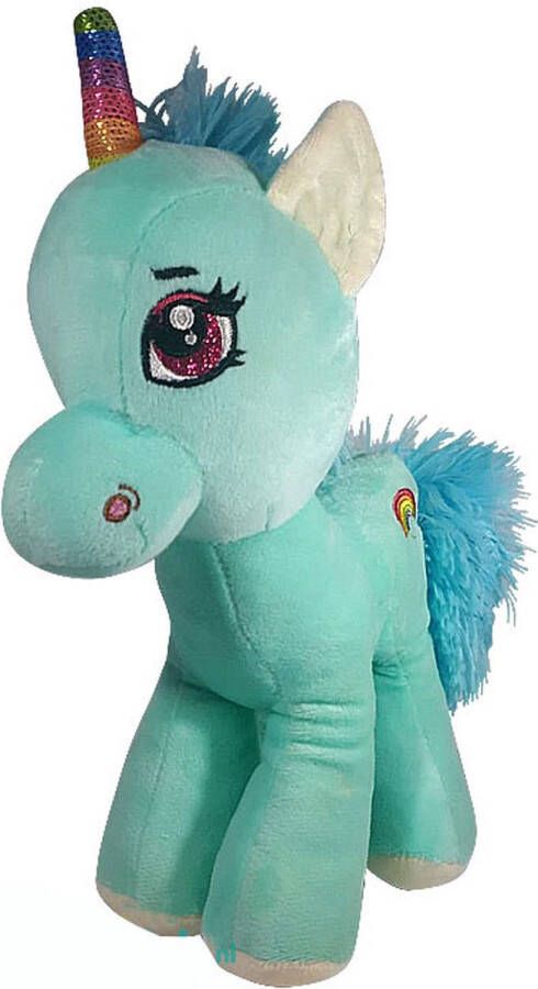 Topknuffels Rainbow Unicorn Pluche Knuffel (Turquoise) 30 cm | Regenboog Eenhoorn Peluche Plush Toy | Speelgoed Knuffeldier Knuffelpop voor kinderen | Extra zacht en lief knuffeltje
